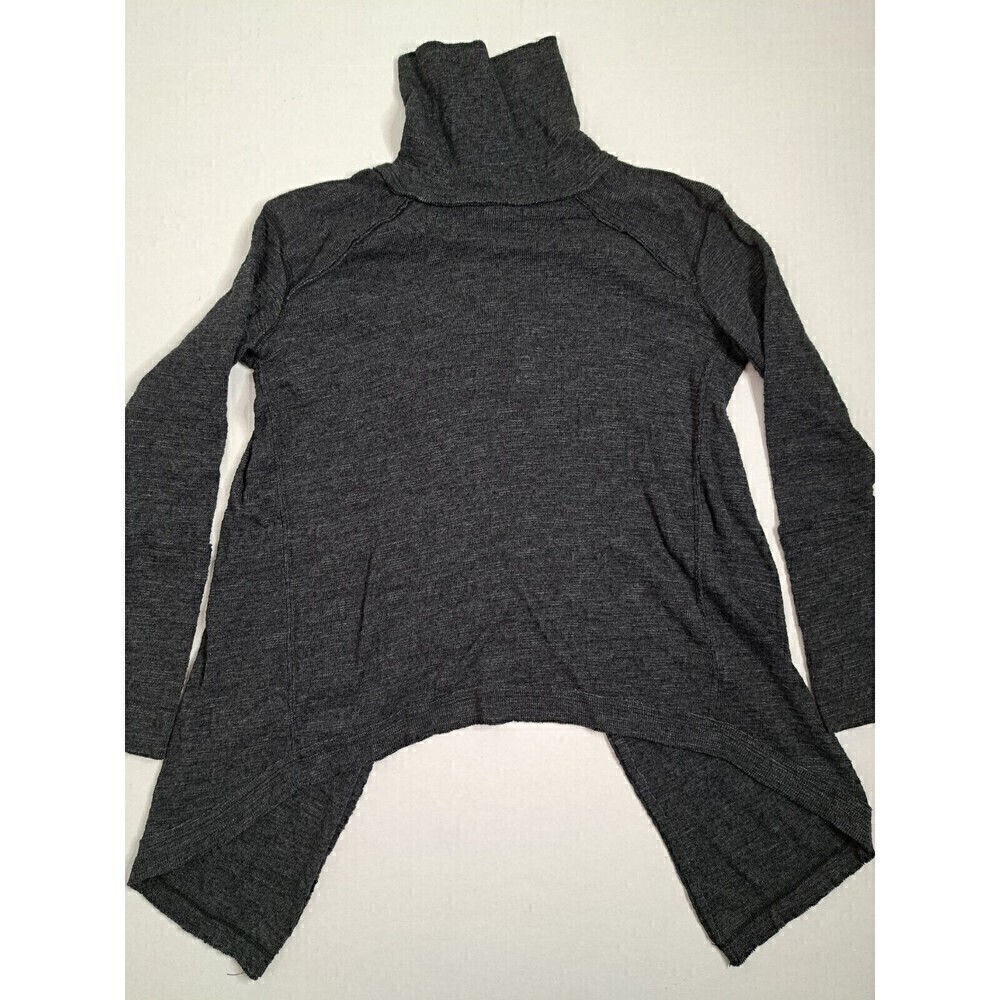 FREE People We the Free Gray Turtleneck Split Back Long Sleeve Size XS - Picture 3 of 5